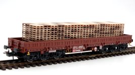 In der Spur H0-PAL-300-BL - H0 - Palettenstapel 300 Paletten mit beigelegten Zurrgurten